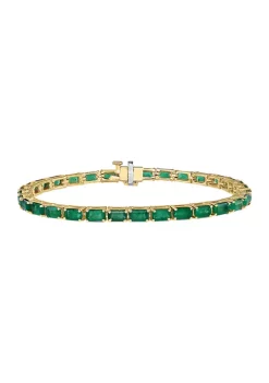 New ⌛ 8.51 ct. t.w. Emerald Tennis Bracelet in 14K Yellow Gold by Effy® 👍 -Effy® Sales Shop Belk 1809