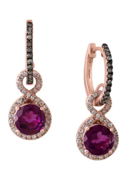 Best reviews of 🧨 1/3 ct. t.w. Diamond and 2.2 ct t.w. Rhodolite Earrings in 14K Rose Gold by Effy® 🎉