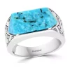 Outlet 🤩 Men's 6.65 ct. t.w. Turquoise Ring in Sterling Silver by Effy® ❤️