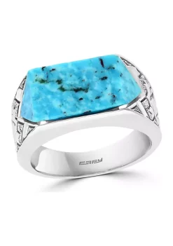 Outlet 🤩 Men's 6.65 ct. t.w. Turquoise Ring in Sterling Silver by Effy® ❤️ -Effy® Sales Shop Belk 1834