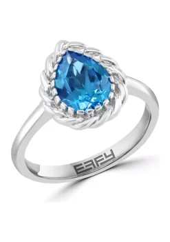 Brand new ❤️ Blue Topaz Pear Ring in Sterling Silver by Effy® 👏