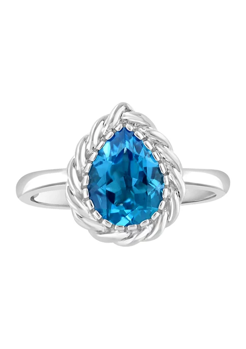 Brand new ❤️ Blue Topaz Pear Ring in Sterling Silver by Effy® 👏 2 Brand new ❤️ Blue Topaz Pear Ring in Sterling Silver by Effy® 👏 - Image 2