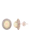 Cheap 😍 3/4 ct. t.w. Diamond and 4.05 ct. t.w. Ethiopian Opal Earrings in 14K Yellow Gold by Effy® ⭐