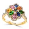 Deals 🛒 1/3 ct. t.w. Diamond and 1.59 ct. t.w. Multi Sapphire Ring in 14K White Gold by Effy® ✨