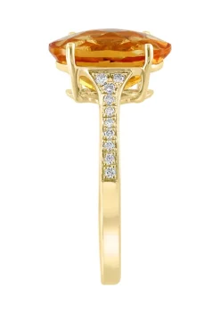Budget 🎁 14K Yellow Gold Diamond and Citrine Ring by Effy® 💯 -Effy® Sales Shop Belk 1862