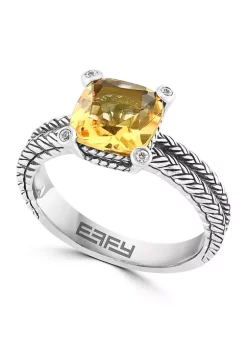 Top 10 🛒 Citrine and White Sapphire Cable Ring in Sterling Silver by Effy® ⌛