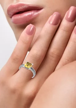 Top 10 🛒 Citrine and White Sapphire Cable Ring in Sterling Silver by Effy® ⌛ -Effy® Sales Shop Belk 1868
