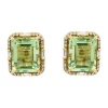 Best Pirce 🧨 14k Yellow Gold Diamond and Green Amethyst Earrings by Effy® ✔️