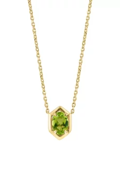 Deals ❤️ 925 Gold Plated Silver Peridot Oval Necklace by Effy® 😍