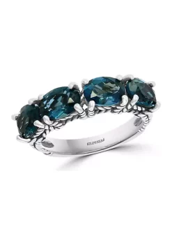 Best Sale 😉 3.8 ct. t.w. Blue Topaz 4 Stone Ring in Sterling Silver by Effy® ⌛