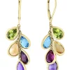 Best Sale 🛒 8.7 ct. t.w. Mixed Semi Precious Gemstone Mosaic Drop Earrings in 14K Yellow Gold by Effy® ⭐