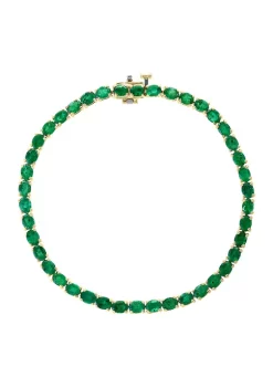 Best reviews of ⭐ 7.98 ct. t.w. Emerald Bracelet in 14K Yellow Gold by Effy® 😍