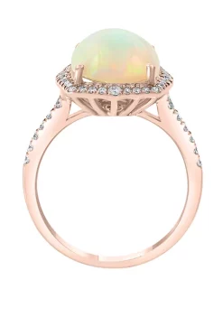 Buy 🎁 3/8 ct. t.w. Diamond and 3.35 ct. t.w. Ethiopian Opal Ring in 14K Rose Gold by Effy® 🥰 -Effy® Sales Shop Belk 1953