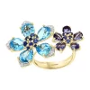 Budget 🌟 1/10 ct. t.w. Diamond and 7.85 ct. t.w. Blue Topaz, Iolite, and Sapphire Ring in 14K Yellow Gold by Effy® 🥰