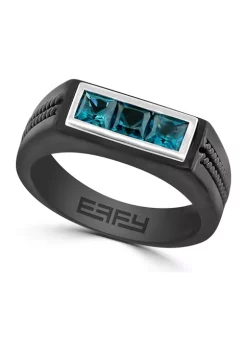 Coupon 🥰 Men's Blue Topaz Ring in Sterling Silver by Effy® 🎁