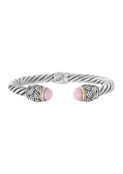 Wholesale 🌟 18K Yellow Gold Pink Opal Hinged Bangle Bracelet by Effy® ✔️ -Effy® Sales Shop Belk 1975