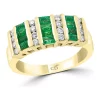 Discount 🛒 14K Yellow Gold Diamond and Natural Emerald Ring by Effy® 😍
