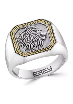 Budget 👏 Men's Lion Ring in Gold Over Sterling Silver by Effy® 🌟 -Effy® Sales Shop Belk 1987