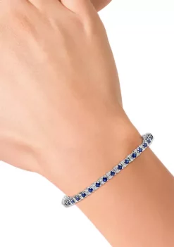 Discount 🎁 3.87 ct. t.w. Sapphire and 1/5 ct. t.w. Diamond Bracelet in Sterling Silver by Effy® ⭐ -Effy® Sales Shop Belk 200