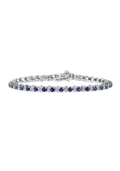 Discount 🎁 3.87 ct. t.w. Sapphire and 1/5 ct. t.w. Diamond Bracelet in Sterling Silver by Effy® ⭐ -Effy® Sales Shop Belk 201