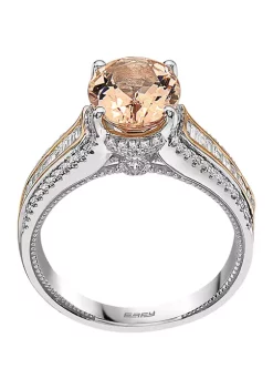Budget 👏 14K Rose Gold 1/2 ct. t.w. Diamond and 2.35 ct. t.w. Morganite Ring by Effy® 🧨