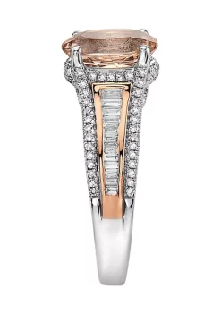 Budget 👏 14K Rose Gold 1/2 ct. t.w. Diamond and 2.35 ct. t.w. Morganite Ring by Effy® 🧨 -Effy® Sales Shop Belk 2012