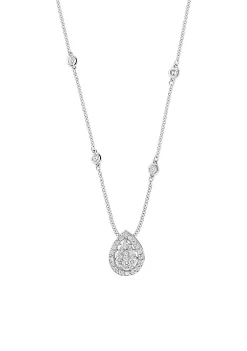 Top 10 😉 14k White Gold Diamond Cluster Necklace by Effy® ⌛