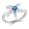 Cheapest 🔥 Diamond and Blue Topaz Starfish Ring in Sterling Silver by Effy® ⭐