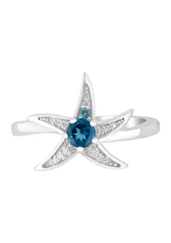 Cheapest 🔥 Diamond and Blue Topaz Starfish Ring in Sterling Silver by Effy® ⭐ 6 Cheapest 🔥 Diamond and Blue Topaz Starfish Ring in Sterling Silver by Effy® ⭐ -Effy® Sales Shop Belk 2046