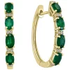 Discount ✨ 1.9 ct. t.w. Emerald and 1/10 ct. t.w. Diamond Earrings in 14K Yellow Gold by Effy® 🥰
