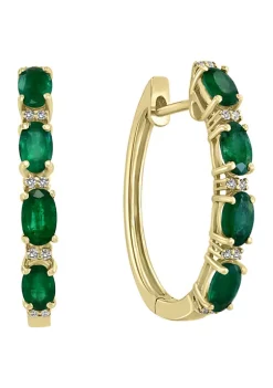 Discount ✨ 1.9 ct. t.w. Emerald and 1/10 ct. t.w. Diamond Earrings in 14K Yellow Gold by Effy® 🥰 -Effy® Sales Shop Belk 2053