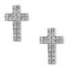 Cheapest 😀 Sterling Silver Cross Pavé Diamond Earrings by Effy® ✨