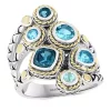 Budget 😉 Sterling Silver/18K Yellow Gold 2.15 ct. t.w. Blue Topaz, London Blue Topaz, and Sky Blue Topaz Ring by Effy® 🎁