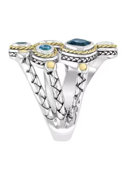 Budget 😉 Sterling Silver/18K Yellow Gold 2.15 ct. t.w. Blue Topaz, London Blue Topaz, and Sky Blue Topaz Ring by Effy® 🎁 -Effy® Sales Shop Belk 2060