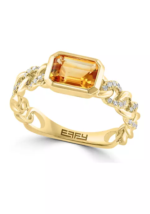 Top 10 🧨 14K Yellow Gold Diamond and Citrine Ring by Effy® 🌟 1 Top 10 🧨 14K Yellow Gold Diamond and Citrine Ring by Effy® 🌟
