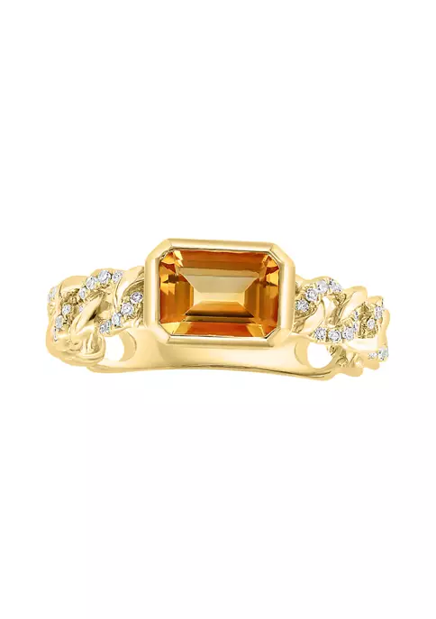 Top 10 🧨 14K Yellow Gold Diamond and Citrine Ring by Effy® 🌟 2 Top 10 🧨 14K Yellow Gold Diamond and Citrine Ring by Effy® 🌟 - Image 2