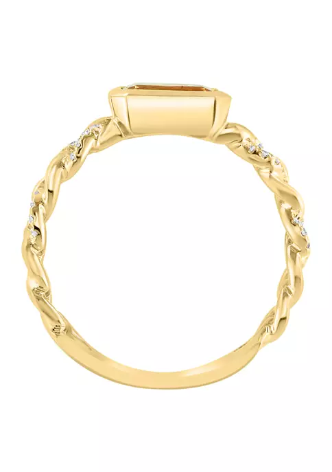 Top 10 🧨 14K Yellow Gold Diamond and Citrine Ring by Effy® 🌟 3 Top 10 🧨 14K Yellow Gold Diamond and Citrine Ring by Effy® 🌟 - Image 3