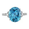Hot Sale 💯 1/8 ct. t.w. Diamonds and 5.6 ct. t.w. Blue Topaz Ring in 14k White Gold by Effy® ⭐