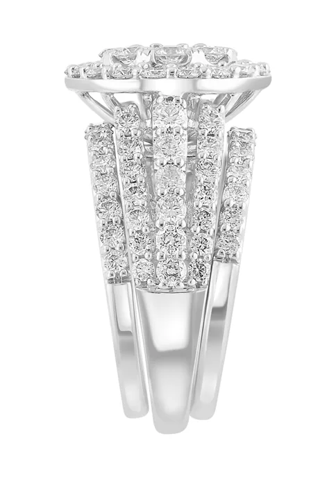 Cheapest 😀 2.93 ct. t.w. Diamond Cluster Ring in 14K White Gold by Effy® 🥰 4 Cheapest 😀 2.93 ct. t.w. Diamond Cluster Ring in 14K White Gold by Effy® 🥰 - Image 4