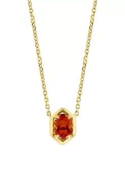 Budget 👍 925 Gold Plated Silver Citrine Oval Necklace by Effy® ⭐
