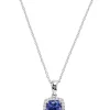 Buy 🔥 1/5 ct. t.w. Diamond and 1.4 ct. t.w. Tanzanite Pendant Necklace in Sterling Silver by Effy® 🥰