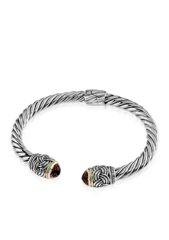 Promo ⌛ Citrine Bangle in Sterling Silver and 18K Yellow Gold by Effy® 😉