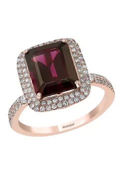 Wholesale 🎁 14K Rose Gold 3/8 ct. t.w. Diamond and 3.65 ct. t.w. Rhodolite Ring by Effy® 😍