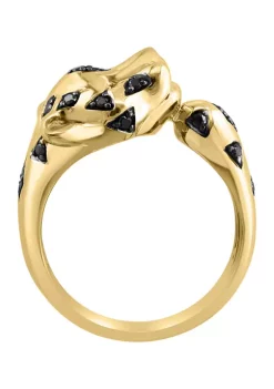 Cheapest 🛒 14K Yellow Gold Black Diamond, Tsavorite Panther Ring by Effy® 💯 8 Cheapest 🛒 14K Yellow Gold Black Diamond, Tsavorite Panther Ring by Effy® 💯 -Effy® Sales Shop Belk 2149