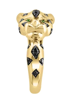 Cheapest 🛒 14K Yellow Gold Black Diamond, Tsavorite Panther Ring by Effy® 💯 9 Cheapest 🛒 14K Yellow Gold Black Diamond, Tsavorite Panther Ring by Effy® 💯 -Effy® Sales Shop Belk 2150