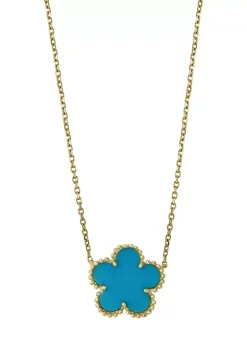 Budget 👏 1.15 ct. t.w. Turquoise Pendant Necklace in 14K Yellow Gold by Effy® 😍 -Effy® Sales Shop Belk 2154