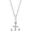 Discount 😉 Sterling Silver 1/10 ct. t.w. Diamond Anchor Pendant Necklace by Effy® 😀