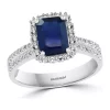 Hot Sale 💯 1.52 ct. t.w. Sapphire and 1/3 ct. t.w. Diamond Ring in 14K White Gold by Effy® 🎉