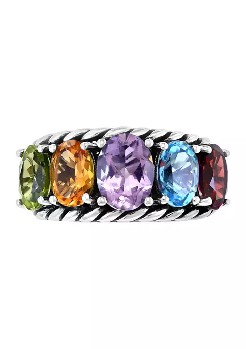 Best Sale 🎁 Sterling Silver 6.46 ct. t.w. Amethyst, Blue Topaz, Citrine, Garnet, and Peridot Ring by Effy® 🤩 2 Best Sale 🎁 Sterling Silver 6.46 ct. t.w. Amethyst, Blue Topaz, Citrine, Garnet, and Peridot Ring by Effy® 🤩 - Image 2
