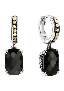 Discount 🌟 Onyx Drop Earrings in 18K Sterling Silver by Effy® 🌟